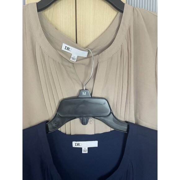 Lot Of 2 DR2 Button Front Shirt Blouse Top Sz S Women’s Career Casual Pleated - Picture 2 of 7